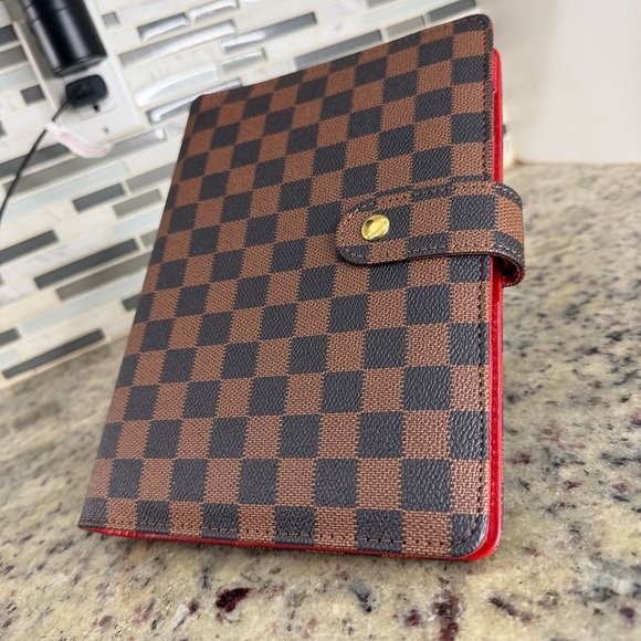 Brown Checkered A5 Planner with RED INTERIOR - Picture 14 of 15